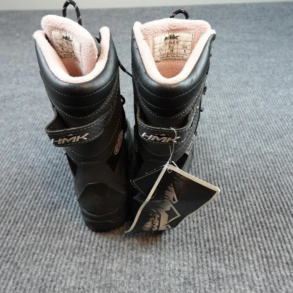 HMK Voyager Womens Snow Boots Size 6 Black Leather Waterproof Insulated Winter